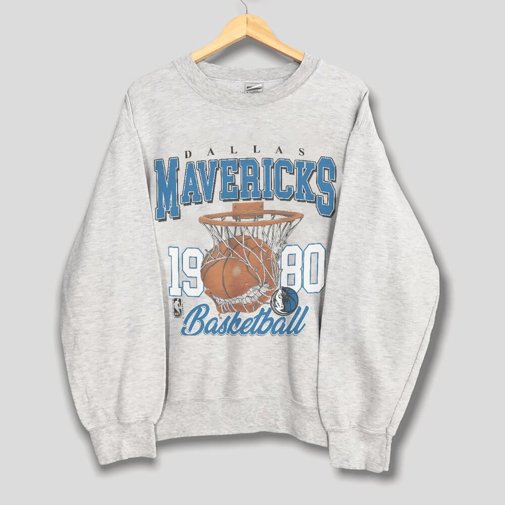 Vintage Dallas Mavericks Basketball Sweatshirt, Dallas Mavericks NBA Shirt Tee